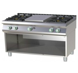 4 égőfejes 1 zónás francia lapos RedFox gáztűzhely semleges tárolóval